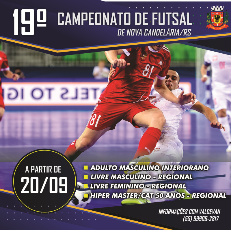 Nova Candelária promove o 19º Campeonato de Futsal